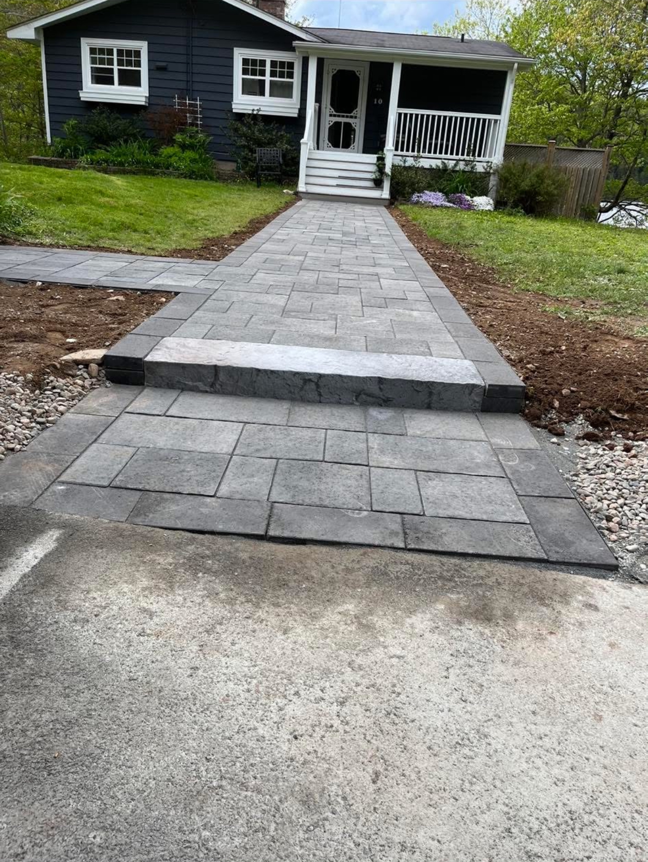 Finished brick walkway